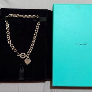 Tiffany & Co Heart Tag Toggle Necklace Sterling Silver 16”